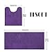 ITSOFT 2pc Non-Slip Shaggy Chenille Bathroom Mat Set, Includes 21 x 24 Inches U-Shaped Contour Toilet Mat and 21 x 47 Inches Bath Mat, Lilac