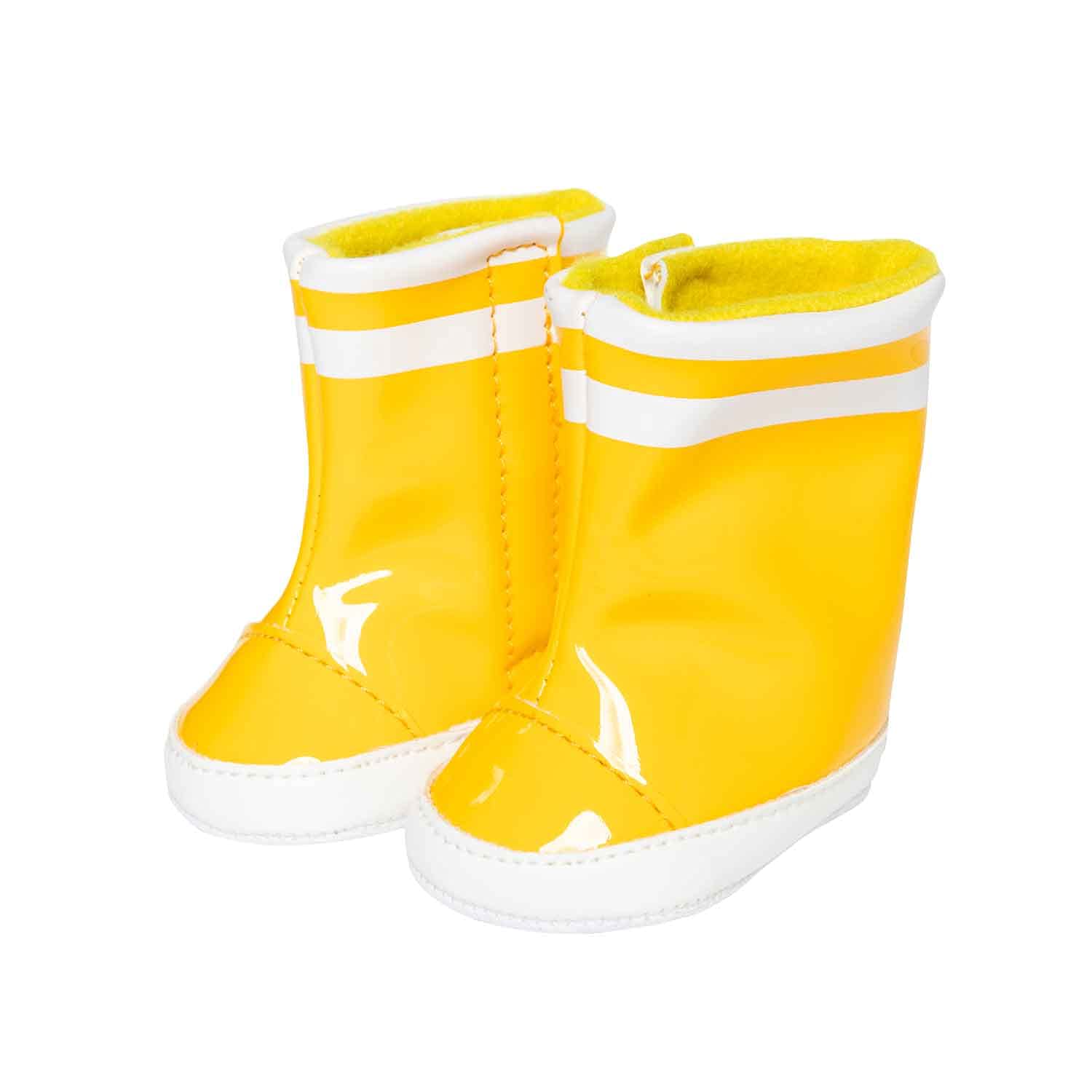Heless 1401 Wellington Boots for Dolls, Yellow, Size 30-34 cm, for Dry Doll's Feet in Rainy Weather and Trendsetters in the Doll Fashion World