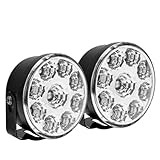 Ultra Bright White Round 12V 9 LED Flood Beam Work DRL Daytime Running Fog Light For Chevy Ford Charger Dodge GMC Denali