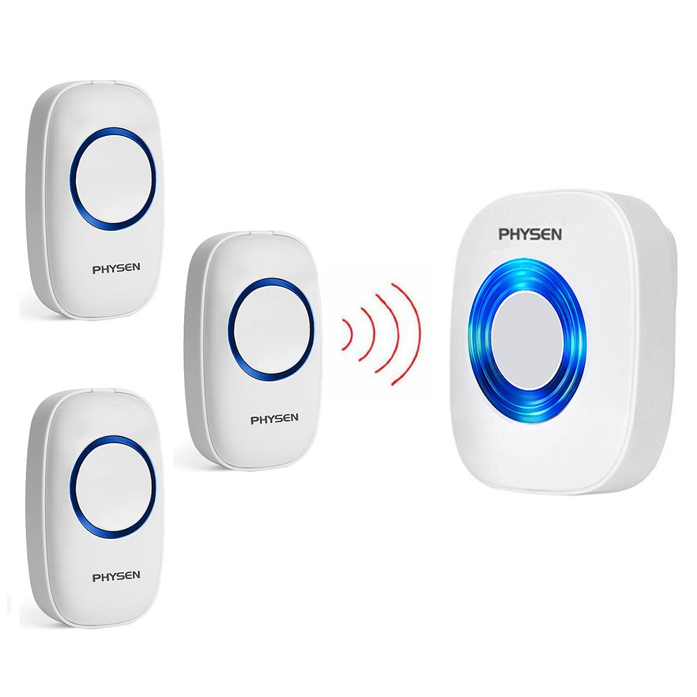 PHYSEN Model CW Wireless Doorbell Kit With 3 Push Buttons And 1 Plugin
