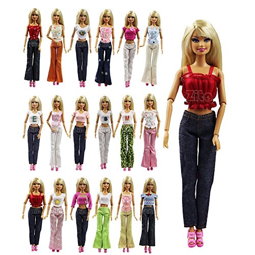 80%OFF ZITA ELEMENT LOT 5 Handmade Pantalones + Blusa Pants Outfit Casual Wear para Barbie Clothes Ropa de muñeca - membership.cidesco.org.au