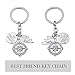 danjie 2pcs BBF Best Friends Key Chain Ring Set No Matter Where Compass Split Broken Heart Friendship Gift Unisex