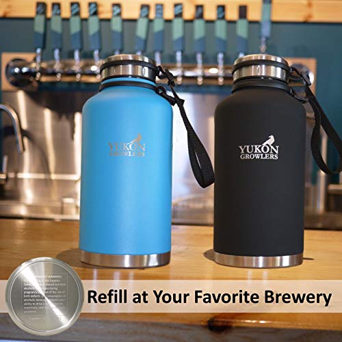 Yukon Growlers Insulated Beer Growler Keeps Beer Cold and Carbonated for 24+ Hours Keeps