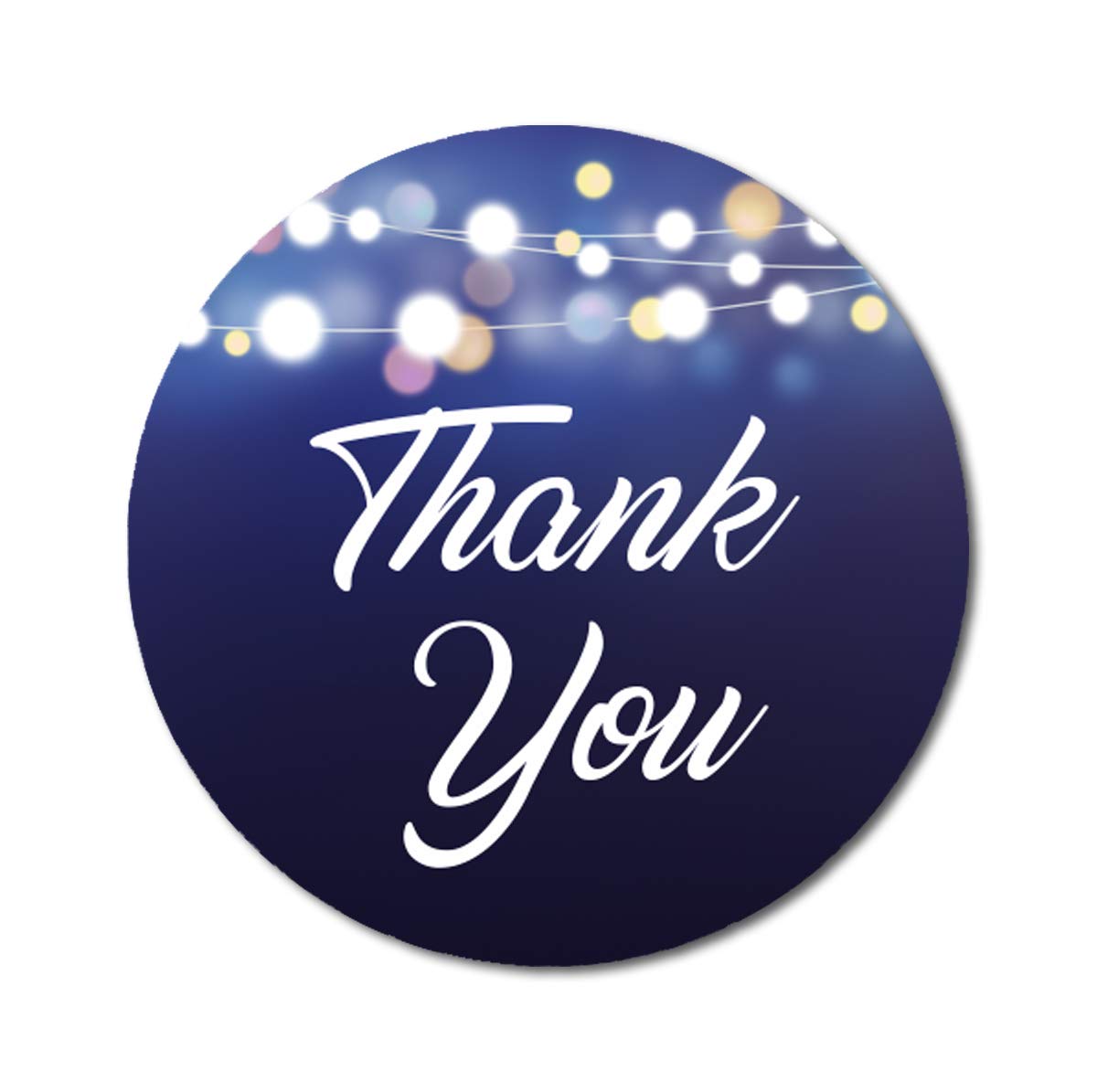 Darling Souvenir 45 Pcs Round String Lights Thank You Navy Blue Stickers DIY Envelope Seals-1.6 Inches