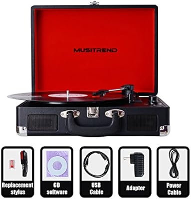 musitrend turntable portable suitcase record player