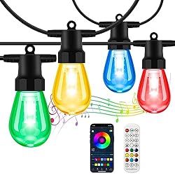 BBG Outdoor String Lights - 49FT RGB & Warm White