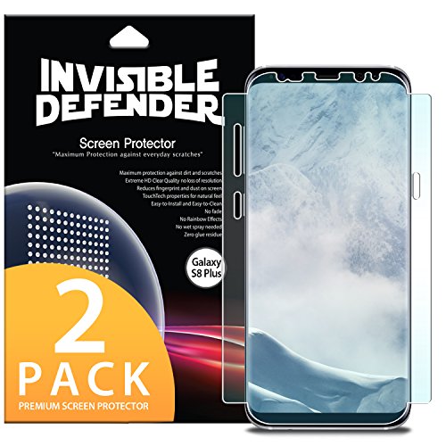 Galaxy S8 Plus Screen Protector, Invisible Defender [Full Coverage][Updated Version] Flexible Edge to Edge Wing Coverage [Case Friendly] HD Transparent Film for Samsung Galaxy S8 Plus