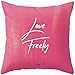 Love Freely Throw Pillows with Insert. Home Décor Red Pink Couch Pillows. Unique gift for her Inspirational Message Decorative Pillows sofa set. Perfect love Square Pillows (Faux Suede, 12x12 inch)