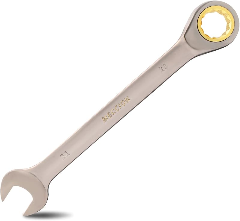 Meccion 21mm Fixed Head Ratchet Spanner Chrome Vanadium Black Nickel