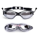 Baen Sendi Swimming Goggles with Siamese Ear Plugs - UV Protection Anti Fog - Best Adult Swim Goggles