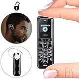 GTSTAR Mini Mobile Cell Phone Unlocked Bluetooth Dialer Earhook Handsfree Headset Earphone Earbuds Support SIM Card (Black)