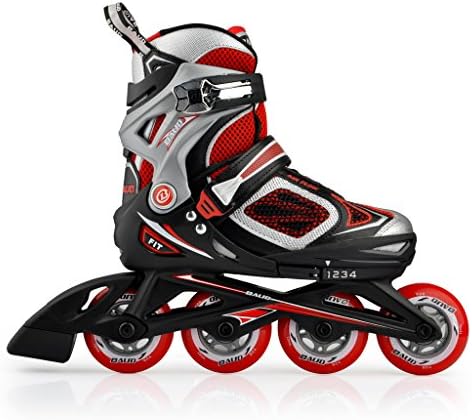 Adjustable Inline Skates for kids / Children (Black Red, M1-3.5)
