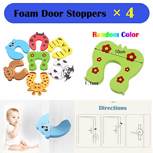 XinPei Baby Proofing Kit (48 Pcs) -20 Socket Covers + 10 X Cabinet Locks + 10 X Cupboard Locks + 4 X Rectangular Locks + 4 X Foam Door Stoppers