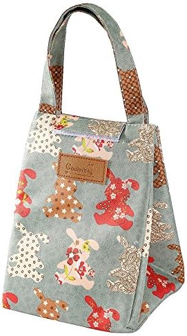 Lunch Bags, SUROY Food Storage Bag Oxford Cloth Aluminum Foil Insulated Tote Portable Multifunctional Lunch Cooler Bags (Blue Bunny)
