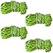4pc Neon Guy Line Rope Set with Glow-in-the-Dark Slides for Tenting & Camping