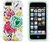 DandyCase 2in1 Hybrid High Impact Hard Pink Floral Pattern + Mint Green Silicone Case Cover for Apple iPhone 5S & iPhone 5 (not 5C) + DandyCase Screen Cleaner