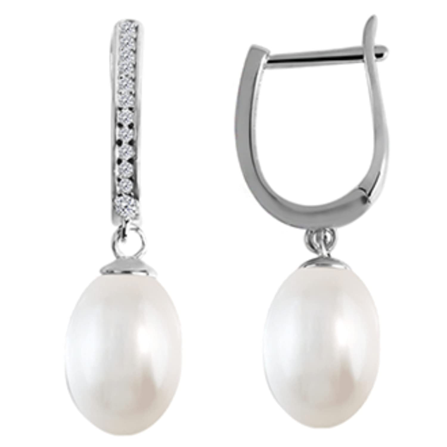 Buy GIVA 925 Sterling Silver Pearl Drop Hoop Earrings Studs For Women