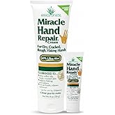 Miracle Hand Repair Cream for Dry Cracked Hands (8 oz & 1 oz) Best Healing Hand Cream with 60% Aloe Vera - Non-Greasy Moisturizer for Working Hands - Fast Absorbing Lotion for Extremely Dry Skin