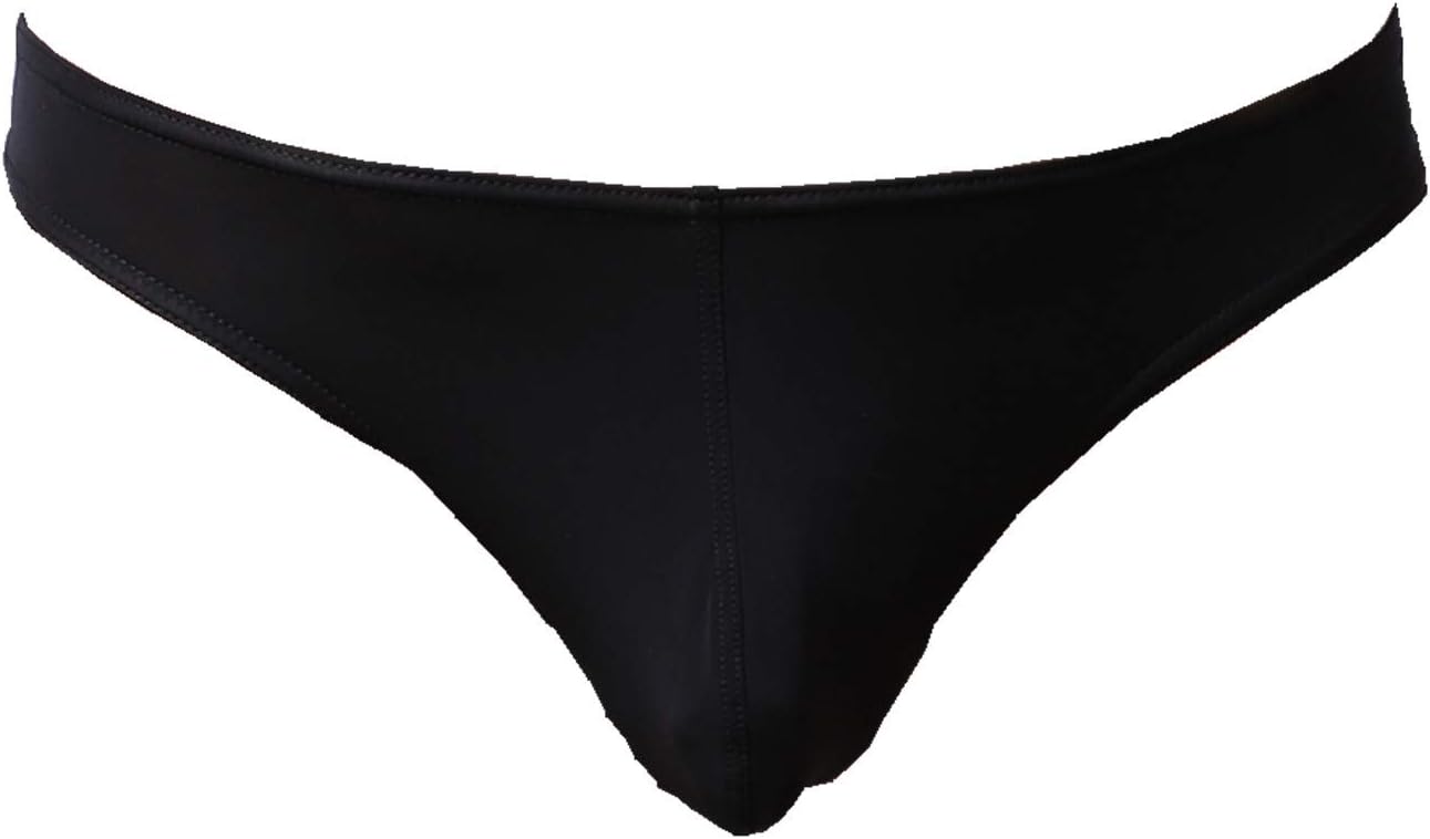 JIMEI3B Men's Sexy Underwear Thong G-String Low Rise T-Back Bikini Briefs Swimsuit (L, Black)