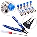 Swpeet 14Pcs Cable Crimper Wire Strippers Tool Kit, Cable Stripper and Cable Crimper with 10Pcs Compression Connectors for Wire Strippers Connector Coaxial RG59 RG6F BNC RCA Crimper Cable Strippers
