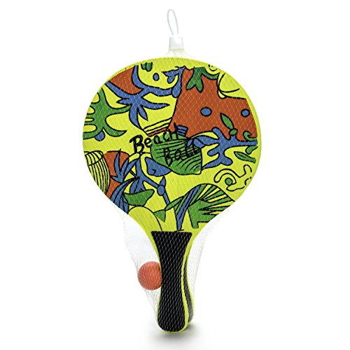 Pro Impact Beach Paddle Ball Set Yellow Comes with 2 Paddles and 1 Ball in a mesh Bag Sporting