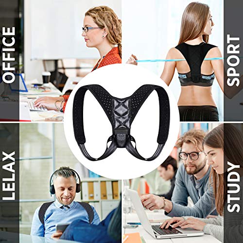 Samsali Posture Corrector, Adjustable Posture Corrector for Men and Women, Back Straightener and Shoulder Support, Best Posture Corrector for 2019, Medium