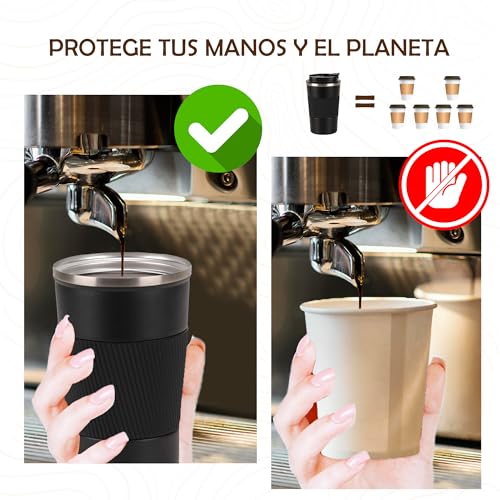 Smarthers Thermos Cafe o Te – Thermos Coffee Cup to Go, Thermal Tumbler with Cold and Heat Maintenance 4-6 Hrs, Thermal Cup Stainless Steel Bpa Free, Coffee Cup to Go, Thermal Coffee Tumbler