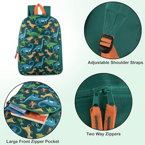 Trail maker 15 Inch Kids Backpacks for Boys & Girls | Preschool, Kindergarten, Elementary School Backpacks with Adjustable, Padded Straps (Prehistoric Pals)