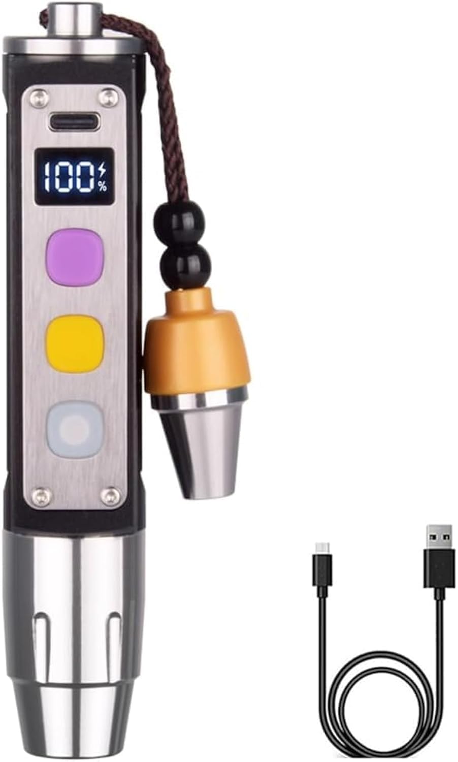 YZYOE LED Three Switches Three Lights Sources Jade Identification Flashlight, New Multifunctional Gemstone Mineral Detection Lamp, White Light, Yellow Light, and 365nm Ultraviolet Query Mini Lights.