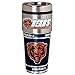 NFL Chicago Bears Metallic Travel Tumbler, Stainless Steel and Black Vinyl, 16-Ounce
