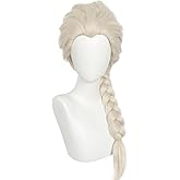 LABEAUTÉ Blonde Wig for Women with Long Braided Hair Synthetic Hair for Halloween Costume Party + Cap (Length : 19.69 INCH)