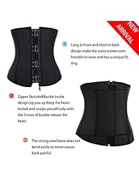 BRABIC Corsé de neopreno con cremallera y hebilla, para entrenar debajo del pecho, control de la barriga