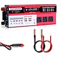 2000 watt Solar Power Inverter, Solar Power Inverter 12V DC to 110V-120V AC Converter with 3 AC Outlets 2 USB Charging Port, LCD Display for Off-Grid Solar Power System, RV, Truck, Home