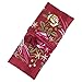 SuoSuo Jewelry Roll,Travel Jewelry Roll Bag,Wine Red Silk Embroidery Brocade Jewelry Organizer Case with Tie Close