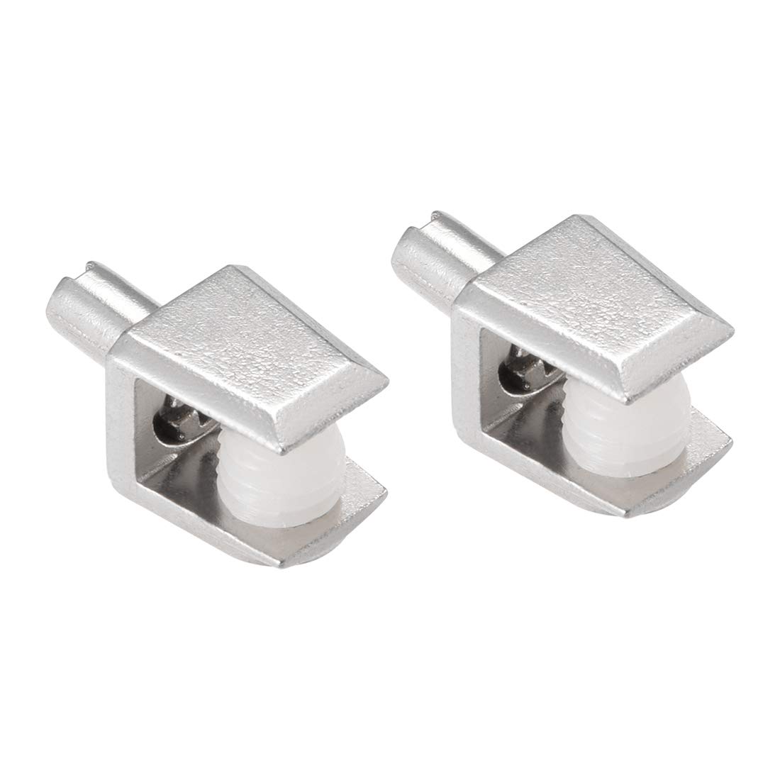 Sourcingmap Glass Shelf Brackets, 2pcs Zinc Alloy Glass Shelf Clamp Pegs Support Clip Shaft Mount for 5-8mm Thickness