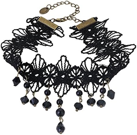 DARLING HER Sexy Gothic Chokers Crystal Black Lace Neck Choker Necklace Vintage Women Chocker N1637C6