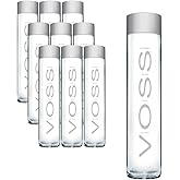 Voss Artesian Still water from Norway Naturally pure for a crisp, refreshing taste 375ml GLASS bottled water 12.7 Fl oz (Pack of 9)