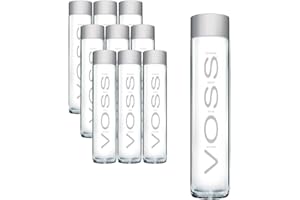 Voss Artesian Still water from Norway Naturally pure for a crisp, refreshing taste 375ml GLASS bottled water 12.7 Fl oz (Pack of 9)