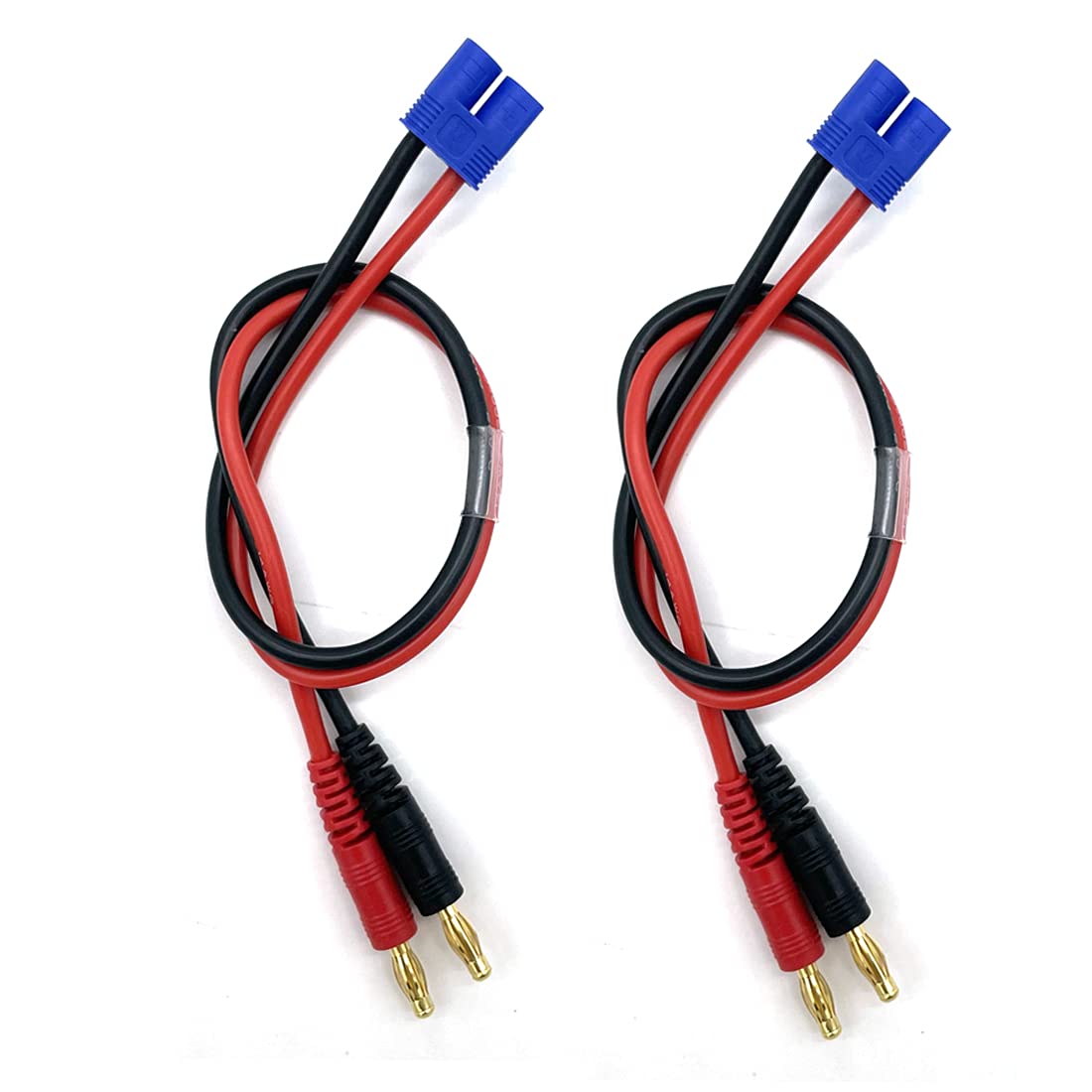 FLY RC 2Pack EC3 Connector Male to 4mm Banana Bullet Plug 16AWG Silicone Battery RC Balance Charge Cable Lead Adapter — image 1