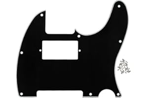 FLEOR 3Ply Black 8 Hole TL Pickguard Guitar Humbucker Pick Guard HH with Screws Fit USA/Mexican Standard TL Style Guitar Part