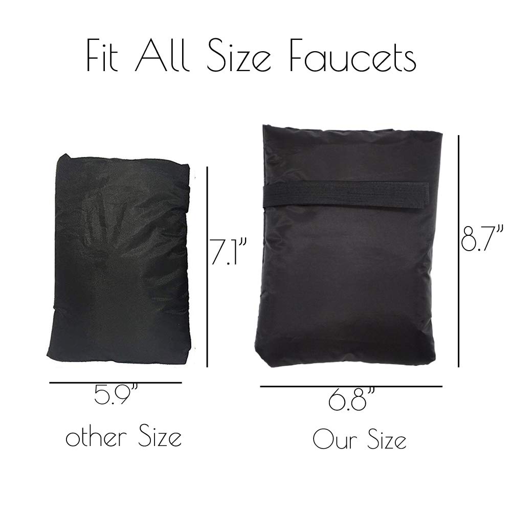 DELSWIN Outdoor Faucet Cover Freeze Protector Faucet Socks for Winter,2 Pack (Black) (Black)