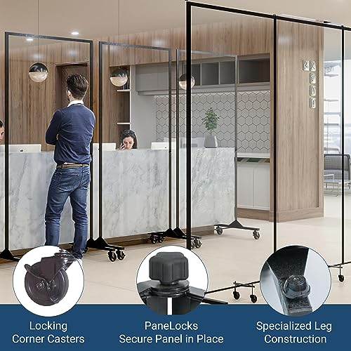 Screenflex Clear Room Divider 3 Panel Plexiglass Wall,CRD3 on Galleon