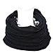 ELLEWIN Unisex Slouch Beanie Knit Skull Cap Hat Loop Scarf Rectangular Neckerchief (Rhombus-Black)