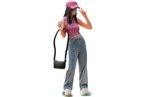 JISADER 1/64 Diorama Figure Female Character Realistic Girl Resin Figure Miniature Scene for DIY Projects Model Trains Railwa