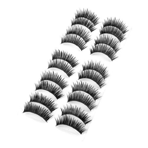 uxcell Nylon Comestic Ladies Women Long Curly Thick False Eyelashes Strip 10pairs Black