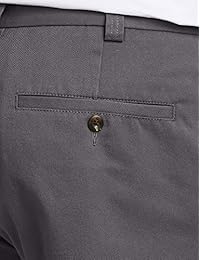 Essentials - Pantalones de chino para hombre grandes y altos, ajuste relajado, resistente a las arrugas, parte frontal plana