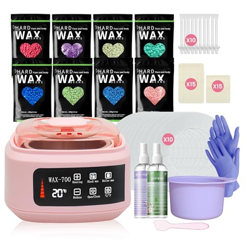 Women's and Men's Hair Removal Set 500ml Touchscreen Wax Heater, Brazil/Full Body/Bikini/Hair Removal Hard Wax Beads, including 66 accessory combinations, suitable for families, salons, and beginners