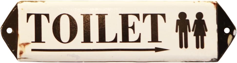 NIKKY HOME Vintage Rustic Toilet Door Sign Wall Plaque Sign 12 in by 3.12 in