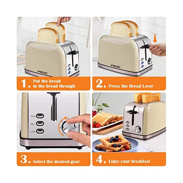 Toaster 2Slice Toaster Best Rated Prime Stainless Steel Retro Bread Toasters with Bagel