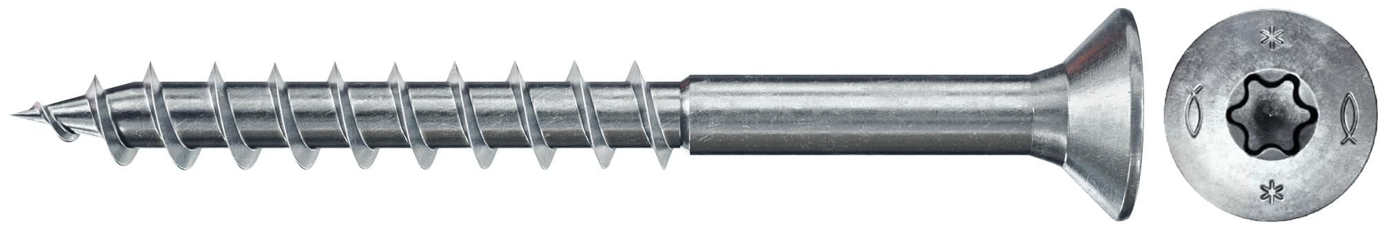 Fischer PowerFast II CTP 3.0 x 45 Chipboard Screws (200 pcs.), Partial Thread, Countersunk with Inner Star, Reduces Screw-In Resistance & Time